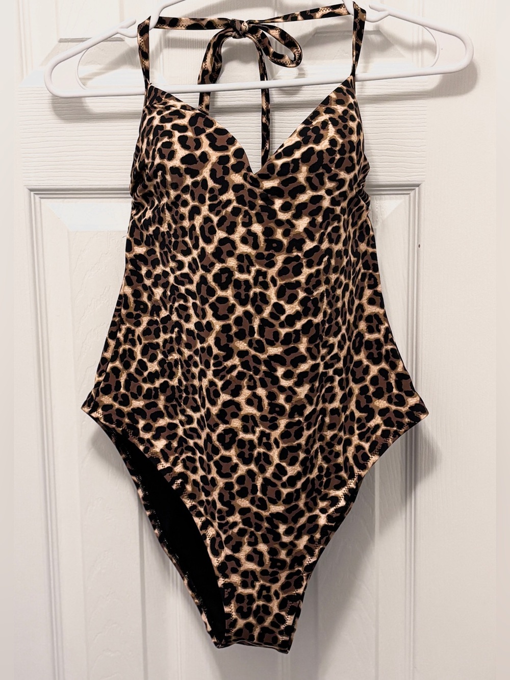 Victoria's Secret Leopard-Print One-Piece Swimsuit in Brown and Black
